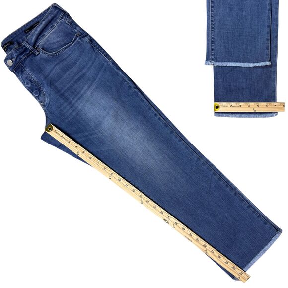 Dear John Womens Jeans Erin Slim Straight Raw Hem Blue Sz 30 Distressed Grunge - Picture 5 of 9